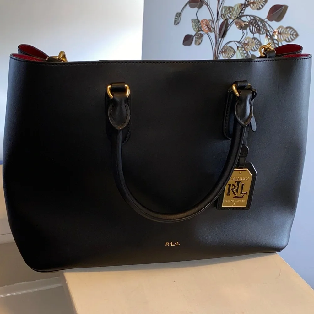 Lauren Ralph Lauren Black and Gold Tote - Picture 2 of 8